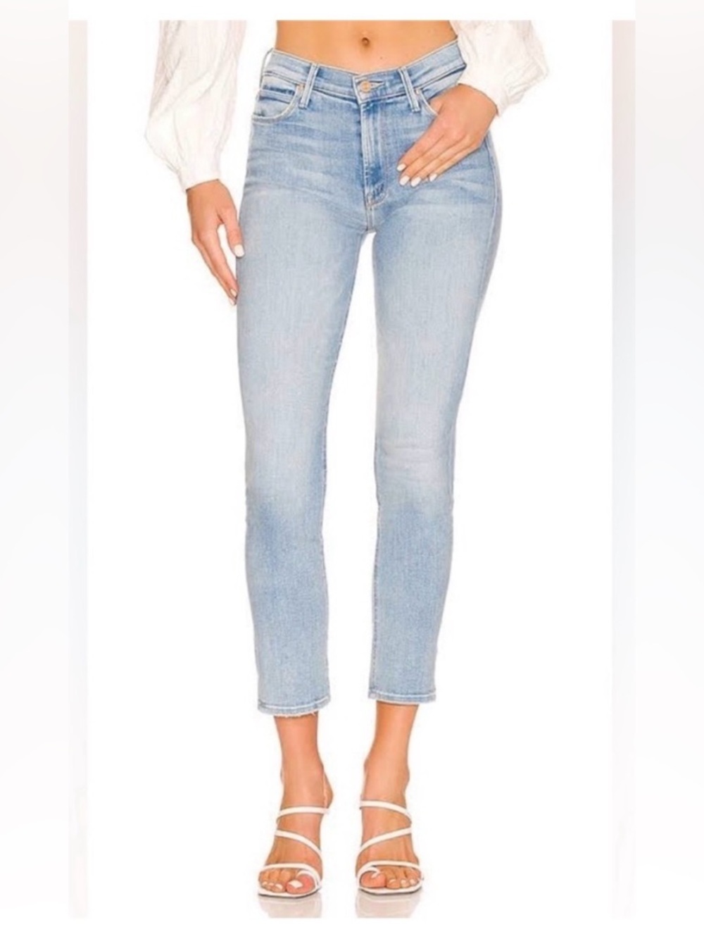 MOTHER The Mid Rise Dazzler Flood in Sweet Petals size 27